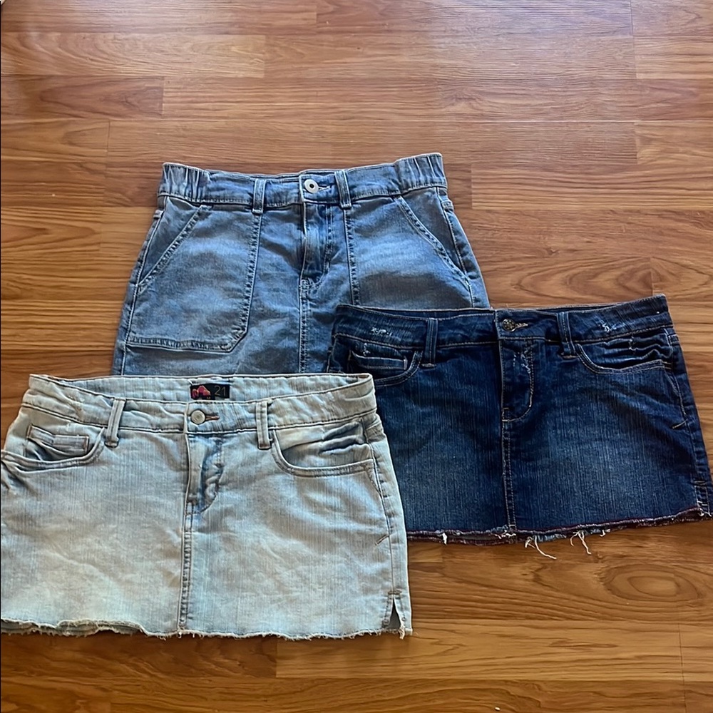 Denim Mini Skirt Trio